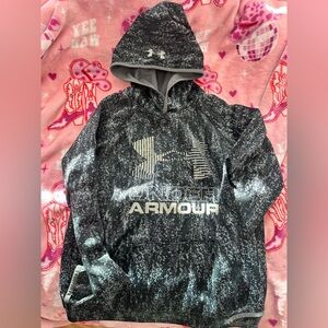 Kids Large Under Armour ColdGear Gray Hoodie